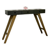 Criado Aparador Retro 3 Gavetas A80 Preto Mdf Sala Quarto