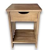 Criado Mudo Com Gaveta Mesa De Cabeceira Quarto De Madeira Castanho Arte Design Wood