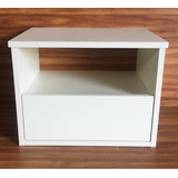 Criado Mudo Gaveta E Nicho 40x30x40 Branco Mdf 15mm