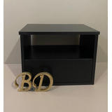 Criado Mudo Suspenso 1 Peça Gaveta E Nicho Mdf 15mm Preto Tx
