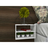 Criado Mudo Suspenso 2 Nichos 1 Unid Mdf 15mm Branco Tx
