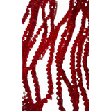 Cristal Flat Vermelho Rubi Brilhante 3x4mm Fio 140unidades