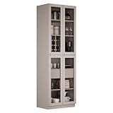 Cristaleira 4 Portas Em Vidro 230cm De Altura 100 Mdf Dobradiças Slow Motion Essence Fendi