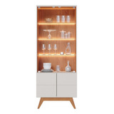 Cristaleira 4 Portas Noronha Off White Matte Freijo Colibri