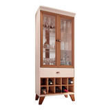 Cristaleira Adega 2 Portas E 1 Gaveta Ópera Off White nature Cor Creme