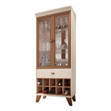 Cristaleira Bar Com Nicho Adega Andorra Off White Gran Belo Cor Off White