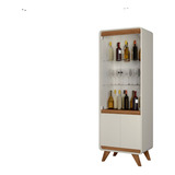 Cristaleira Channel Ilumine 2 Portas Com Vidro Branco