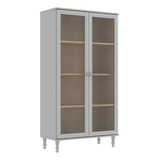 Cristaleira Est Para Livros Ditália 2pt Vd E 957 Br Pt Cz Cor Cinza