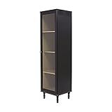 Cristaleira Estante Para Livros Ditália 1 Porta Vidro E 963 Cor Preto