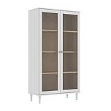 Cristaleira Estante Para Livros Ditália 2 Portas Vidro E-957 Cor-branco