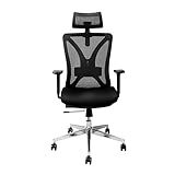 CRIVELO Cadeira De Escritório Ergo PRO Presidente Ergonômica Reclinável Com Assento Deslizante Braço 3D Soft PU Encosto De Lombar 2D Base Alumínio Preta