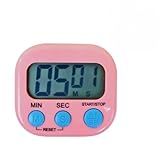 Cronômetro Digital Temporizador Timer Para Cozinha E Relógio Esportivo Com Alarme E Imã Rosa 