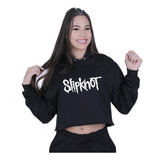 Cropped Blusa Moletom Feminino Slipknot Banda Rock Musica