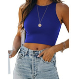 Cropped Blusa Regata Embutida De Meia Malha De Algodão