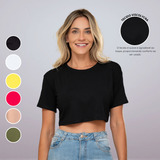 Cropped Camiseta Feminino Tshirt Blusa Estilosa Larguinha