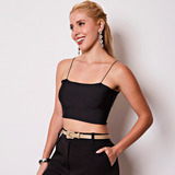 Cropped Cropt Top Tomara Que Caia Faixa Liso Alcinha Fina