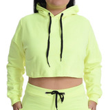 Cropped Moletom Feminino Neon Cores Tendencia Casual Esporte