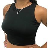Cropped Regata Costura Embutida Vinha Fashion Em Suplex Preto G