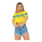 Cropped T shirt Brasil Copa Do