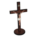 Crucifixo Cruz Com Base Imagem Senhor Jesus Cristo Resina
