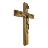 Crucifixo Cruz De Parede 26cm Madeira