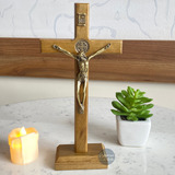 Crucifixo Cruz Madeira 20cm Parede E