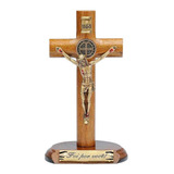 Crucifixo De Mesa Com Medalha De