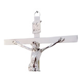 Crucifixo De Parede Metal Jesus Cristo Tam 36 Cm
