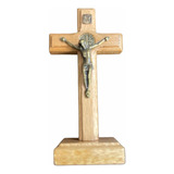 Crucifixo Em Madeira Imbuia Com Metal