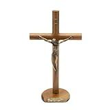 Crucifixo Madeira Cilindrico Mesa 26 Cm