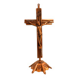 Crucifixo Metal Cor Bronze Mesa Parede - 20cm
