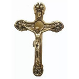 Crucifixo Parede Bronze Decoração Presentes Natal