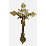 Crucifixo Raiado De Parede Todo Em Bronze Inclusive Jesus