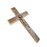 Cruz Crucifixo De Porta E Parede De Madeira Metal Grande 31cm Com Medalha De São Bento