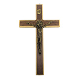 Cruz Crucifixo Parede Em Madeira Metal