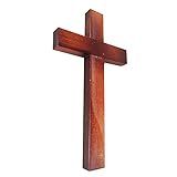 Cruz Crucifixo Simples Madeira Grande De Parede Sem Imagem 40cm Ecumênico Artesanato Minimalista Para Sala Escritório Universal Evangélica