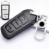 CSHU Couro Car Key Case Cover Chaveiro Ring Key Bag Apto Para Volkswagen VW Passat CC B6 B7 B7L CC R36 Maogotan B5 Passat 3C 1