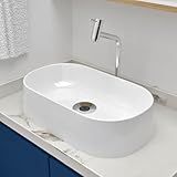 Cuba Branca Para Banheiro Lavabo Pia Apoio Sobrepor Oval 43x25 Íris Beltempo