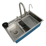 Cuba Cascata De Cozinha Gourmet Aço Inoxidável 304 Torneira Lavador Copos Prateado 75 45 Yesop