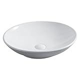 Cuba Cerâmica Porcelana Louça Banheiro De Apoio Oval Branco Arell 490x430mm ARE CC120