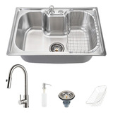 Cuba Cozinha Pia Inox Carajás E Torneira Gourmet Muru