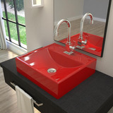 Cuba De Apoio Q39 Quadrada Colorida 40x37 5cm Cor Vermelho
