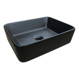 Cuba De Apoio Retangular Preto Fosco 48x37cm