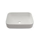 Cuba De Apoio Slim Retangular Sem Válvula Para Banheiro Louça Cerâmica 50-5x39-5cm Fluorita Pingoo-casa - Branco