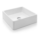Cuba De Cerâmica Quadrada Apoio Quadrada 390x390x140 Docol Acabamento Esmaltado Cor Branco