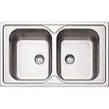 Cuba De Sobrepor Em Aço Inox Acetinado 2 Cubas 86X50cm- Tramontina- 93904123
