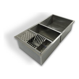 Cuba Dupla Cozinha 80x40 Goumert C Escorredor Umido Inox