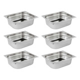 Cuba Gastronômica Gn 1 2 100mm Inox Rechaud Buffet Kit 6 Pçs