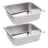Cuba Gastronômica Gn 1 2 65mm Inox Rechaud Buffet Kit 2 Uni