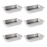 Cuba Gastronomica Sebem Gn 1 1x100mm Prof Aço Inox Kit 6 Un